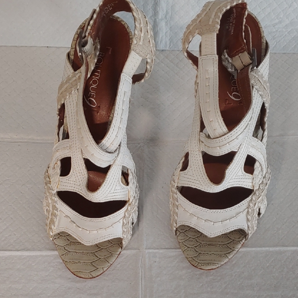 Boutique 9 White Strappy Sandals
